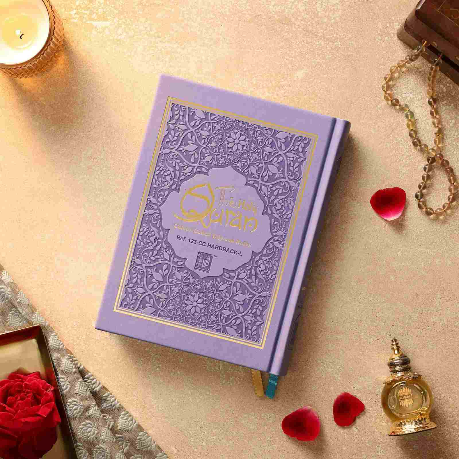 The-Holy-Quran-Colour-Coded-Tajweed-Rules-Ref-123-CC-Hardback-L--Purple-8aERn